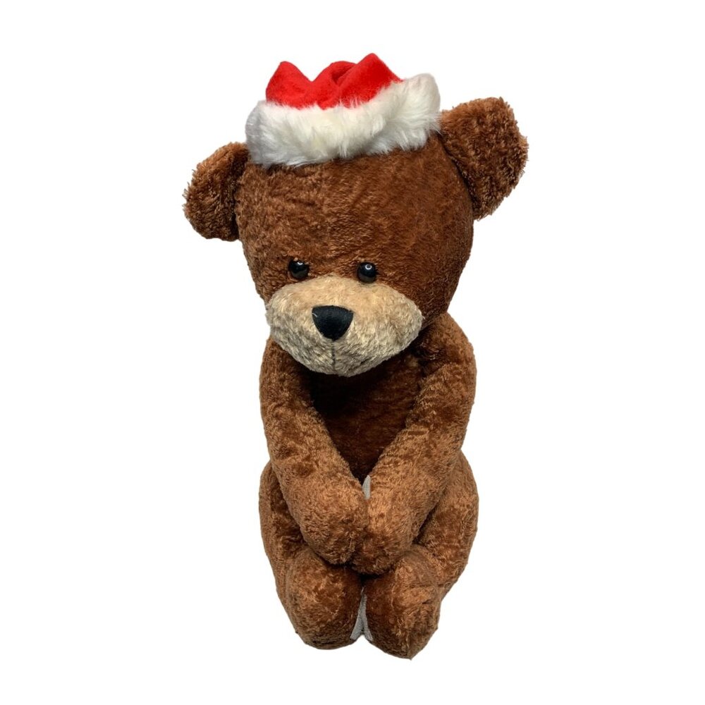 Planet Sox LLC Plush Stuffed Bear Toy Christmas Santa Claus Hook and Loop Hands